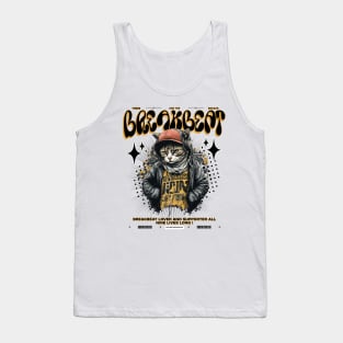 BREAKBEAT  - Urban Headphone Cat (black/tan) Tank Top